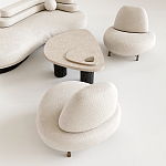 Кресло Vinsen обивка букле молочного цвета варинант исполнения - 3 | Loft Concept в Липецке