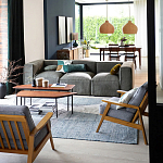 Кресло с каркасом из массива дуба Deniaud Oak Grey Armchair варинант исполнения - 6 | Loft Concept в Липецке