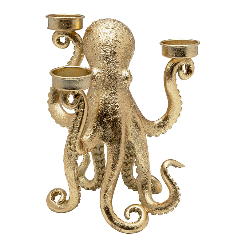 Подсвечник золотой Осьминог Gold Octopus Candlestick  Золотой в Липецке | Loft Concept 