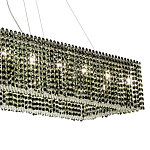 Прямоугольная люстра с хрустальными подвесками Crystal Art Chrome Green Rectangular Chandelier варинант исполнения - 3 | Loft Concept в Липецке
