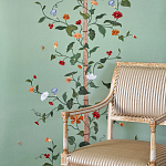 Обои с вышивкой ручной работы Floral Lattice Original colourway on wool sateen варинант исполнения - 1 | Loft Concept в Липецке