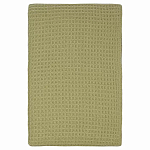 Плед из шерсти зеленого цвета с бахромой Waffle Comfort варинант исполнения - 1 | Loft Concept в Липецке