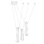 Подвесной светильник белого цвета с 3-мя изогнутыми плафонами Flow Loop варинант исполнения - 2 | Loft Concept в Липецке