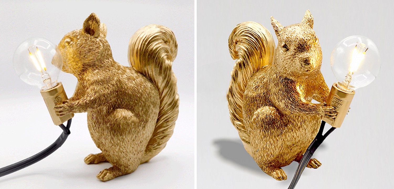 Настольная лампа белка Gold Squirrel Lamp - Loft-Concept в Липецке