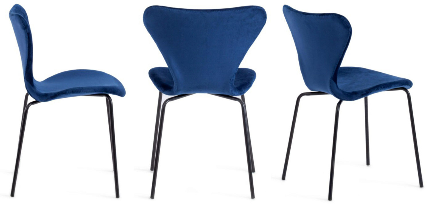 Стул Julissa Blue Chair флок Стул Julissa Blue Chair флок - Loft-Concept в Липецке