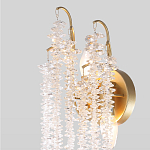 Бра с хрустальными прозрачными подвесками и круглым основанием золотого цвета FAIRYTREE Light варинант исполнения - 3 | Loft Concept в Липецке