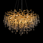 Люстра подвесная с прозрачными стеклянными подвесками в форме капель Диаметр 80 см Droplet Chandelier варинант исполнения - 15 | Loft Concept в Липецке