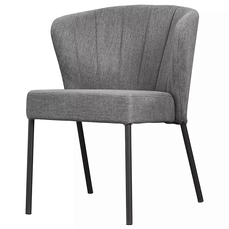 Стул серый с широкой закругленной спинкой Chair Gray Attractive Серый Стул серый с широкой закругленной спинкой Chair Gray Attractive Серый в Липецке | Loft Concept