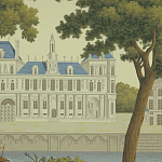 Обои ручная роспись Monuments of Paris Roberts on Sepia scenic paper варинант исполнения - 2 | Loft Concept в Липецке