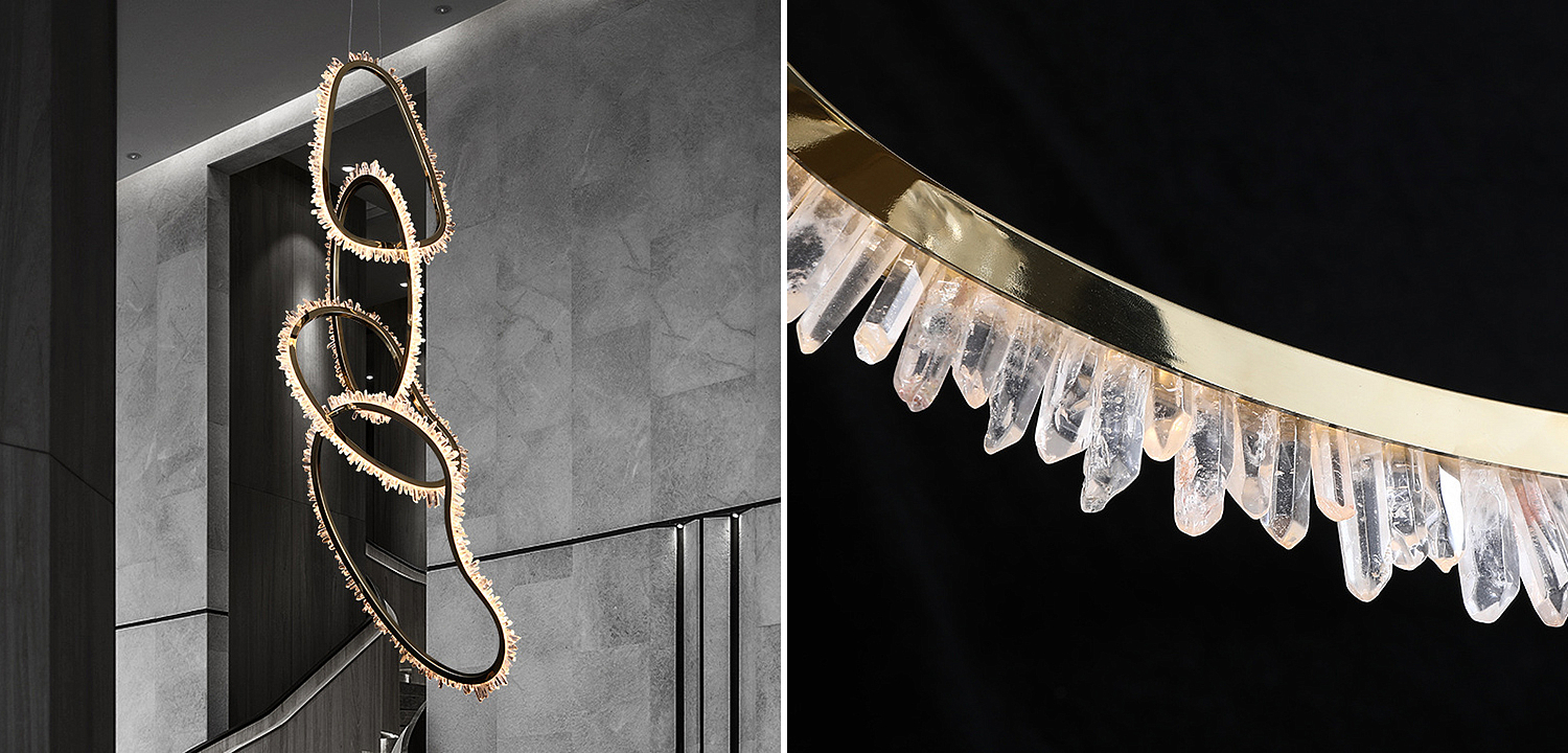 Люстра Four Vertical Chain Quartz Rings Crystal Chandelier Люстра Four Vertical Chain Quartz Rings Crystal Chandelier - Loft-Concept в Липецке