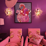 Картина Фламинго вышивка бисер Flamingo Beaded Wall Art варинант исполнения - 2 | Loft Concept в Липецке