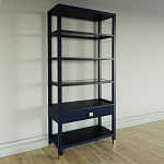 Стеллаж Elsa Dreams Blue со стеклянными полками и ящиком варинант исполнения - 1 | Loft Concept в Липецке