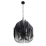 Люстра черная с несколькими ярусами деревянных палочек Bright Wooden Chandelier варинант исполнения - 3 | Loft Concept в Липецке