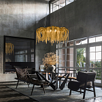 Люстра круглая подвесная с металлическими дугами и длинными цепочками 80 см Atlantis Chain варинант исполнения - 17 | Loft Concept в Липецке