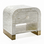 Тумбочка прикроватная с ящиком Tofino White Bone Inlay  Bedside Cabinet   варинант исполнения - 3 | Loft Concept в Липецке