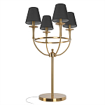 Настольная лампа на металлическом основании бронзового цвета с 4-мя черными конусовидными абажурами Dignity варинант исполнения - 3 | Loft Concept в Липецке