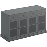 Широкая тумба с ящиками и стеклянными дверцами Percent Glass Cabinet варинант исполнения - 2 | Loft Concept в Липецке