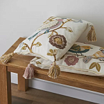 Чехол на подушку с кисточками и вышивкой птиц Ethnic mix Birds Square варинант исполнения - 5 | Loft Concept в Липецке