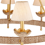 Люстра из кованого железа с отделкой плетеной веревкой и сусальным золотом Parisian Style варинант исполнения - 2 | Loft Concept в Липецке