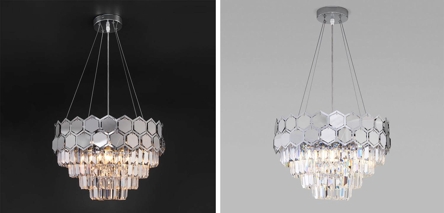 Люстра Hanging Hexagon Moira Chandelier chrome Люстра Hanging Hexagon Moira Chandelier chrome - Loft-Concept в Липецке