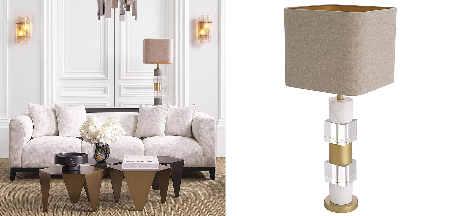 Настольная лампа Eichholtz Table Lamp Cullingham White Marble Настольная лампа Eichholtz Table Lamp Cullingham White Marble - Loft-Concept в Липецке