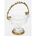 Чаша из прозрачного стекла на ножке с бронзовой ручкой в виде ветки Eden Garden варинант исполнения - 2 | Loft Concept в Липецке