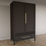 Шкаф платяной Primo с выдвижными ящиками шпон Темный орех варинант исполнения - 3 | Loft Concept в Липецке