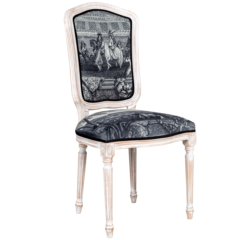 Стул Saint Germain Stool Черно-белый Белый винтажная патина Стул Saint Germain Stool Черно-белый Белый винтажная патина в Липецке | Loft Concept