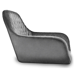 Барный стул со спинкой и подлокотниками на 4-х деревянных ножках Douglas Rhombus Серый Велюр варинант исполнения - 2 | Loft Concept в Липецке