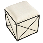 Пуф бежевый с черной металлической рамой Beige Pouf варинант исполнения - 3 | Loft Concept в Липецке