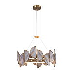 Люстра круглая с полукруглыми плафонами из искусственного алебастра в бронзовой оправе Marbella варинант исполнения - 3 | Loft Concept в Липецке