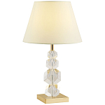 Настольная лампа с абажуром и основанием из хрусталя Neri Crystal Cubes Gold Table Lamp варинант исполнения - 1 | Loft Concept в Липецке
