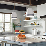 Подвесной светильник белый колоколообразный с декоративной обмоткой из веревки Hinkley варинант исполнения - 8 | Loft Concept в Липецке