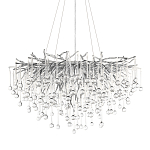 Люстра подвесная с прозрачными стеклянными подвесками в форме капель Диаметр 80 см Droplet Chandelier варинант исполнения - 1 | Loft Concept в Липецке