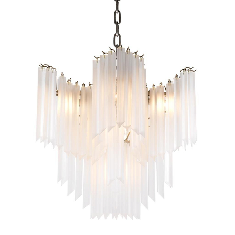 Люстра Chandelier Pulsar white glass Никель Золотой Белое матовое стекло Люстра Chandelier Pulsar white glass Никель Золотой Белое матовое стекло в Липецке | Loft Concept