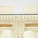 Комплект обеденный из ротанга Eloise grand white варинант исполнения - 3 | Loft Concept в Липецке