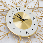 Часы настенные из металла золотые с белым циферблатом Current Time варинант исполнения - 2 | Loft Concept в Липецке