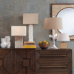 Настольная лампа с белым каркасом и тканевым абажуром Natural Stems варинант исполнения - 4 | Loft Concept в Липецке