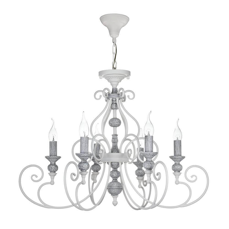 Люстра Mocenigo Chandelier White Белый Серый Люстра Mocenigo Chandelier White Белый Серый в Липецке | Loft Concept