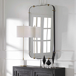 Зеркало настенное в черной металлической раме Mirror Cardinal варинант исполнения - 6 | Loft Concept в Липецке