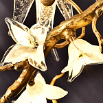 Люстра в виде золотой ветки с цветами и птичками Marvelous Garden варинант исполнения - 8 | Loft Concept в Липецке