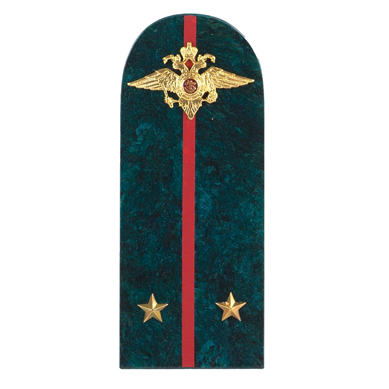 Сувенир Погон МВД из натурального камня змеевик Souvenir Epaulets Змеевик Красный Золотой в Липецке | Loft Concept 