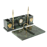 Настольный письменный набор из змеевика с подставкой под календарь Successful Leader варинант исполнения - 2 | Loft Concept в Липецке