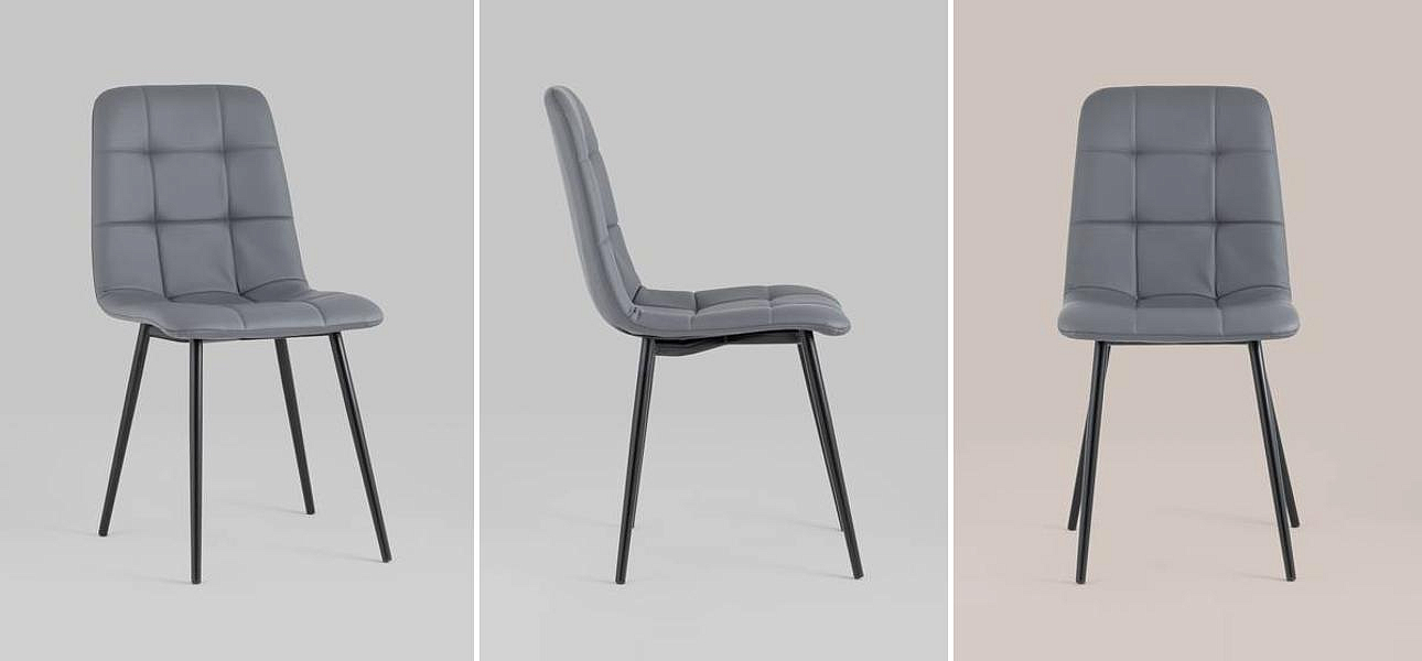 Стул NANCY S Chair Серая Экокожа Стул NANCY S Chair Серая Экокожа - Loft-Concept в Липецке