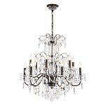 Люстра с хрустальными подвесками и металлическим основанием Диаметр 80 см Rococo Iron & Crystal Chandelier варинант исполнения - 2 | Loft Concept в Липецке