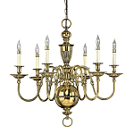 Люстра цвета латунь с 6-ю лампами в форме свечей в классическом стиле Hinkley варинант исполнения - 1 | Loft Concept в Липецке