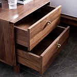 Прикроватный деревянный столик с ящиками Moon Walnut Furniture варинант исполнения - 3 | Loft Concept в Липецке