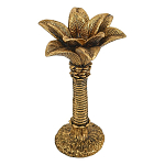 Подсвечник в форме пальмы с резными листьями и текстурным основанием Golden palm leaves варинант исполнения - 1 | Loft Concept в Липецке