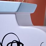 Ваза плоская белая с абстрактными черными линиями в форме лиц Faces of Imagination варинант исполнения - 5 | Loft Concept в Липецке