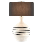 Настольная лампа фактурная с черными круговыми линиями на корпусе Recess варинант исполнения - 2 | Loft Concept в Липецке